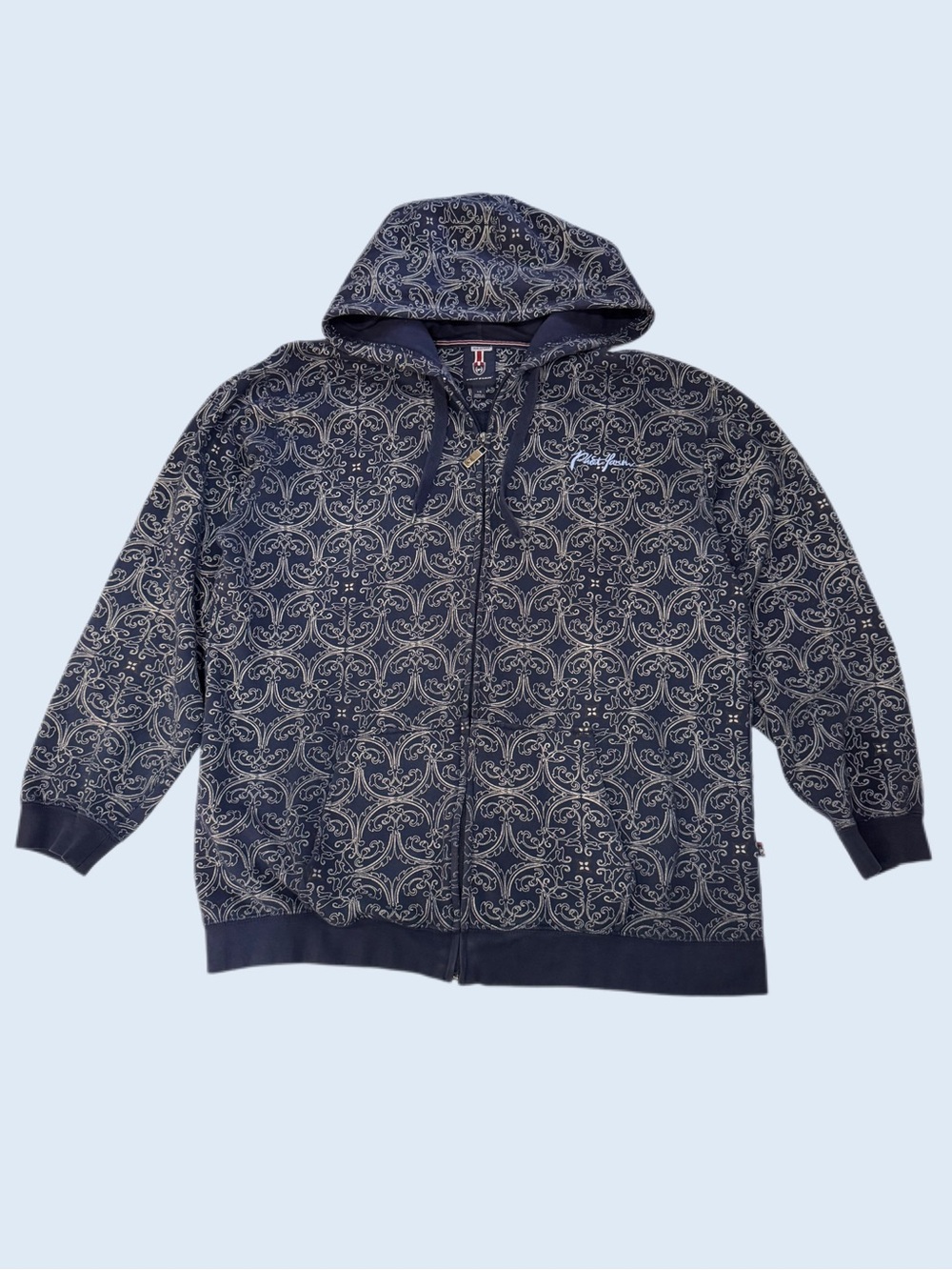 Vintage Y2K Phat Farm All Over Print AOP Grunge Hip Hop Full Zip Hoodie Large